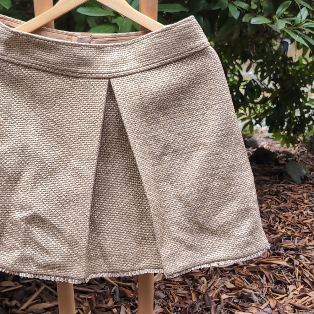 Banana Republic Golden Tweed Metalic Woven Sparkly Mini Skirt